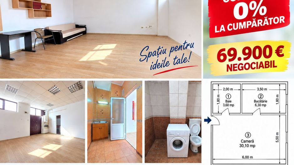 Spațiu comercial – ideal pentru birouri, VASLUI - zona CRUCEA GĂRII; - Poză 1