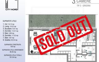 Apartament 3 camere cu 92mp gradina - 181,94mp - CITY NORD 1 Decembrie - Poză 1