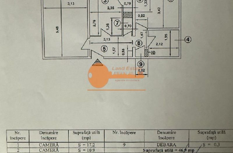 Apartament 2 camere | renovat complet | Gorjului | centrală proprie - Schiță 12