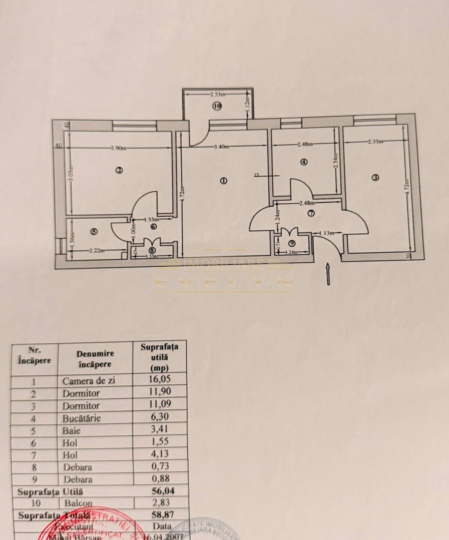 Apartament 3 camere de vânzare – Cuza Vodă | Etaj 2 | 95.000 € neg - Poză 7
