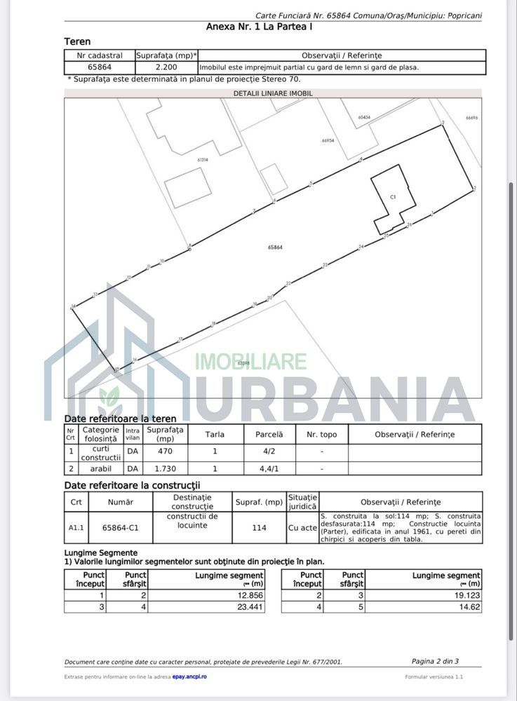 Teren 2200 mp centru Popricani - Poză 5