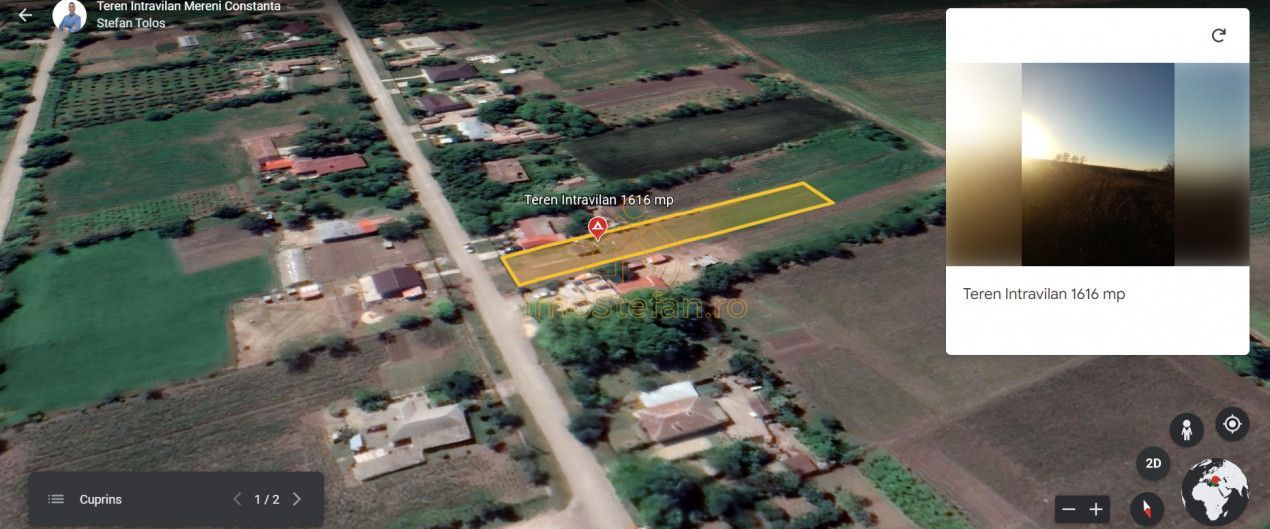 Oportunitate de investitie teren intravilan 1616 mp Mereni Constanta - Poză 3