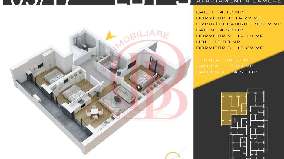 4 camere  Titan Pallady  Metrou Nicolae Teclu - Schiță 3