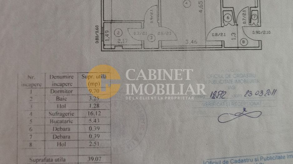 PACURARI- APARTAMENT CU 2 CAMERE - MOBILAT/UTILAT - Schiță 16
