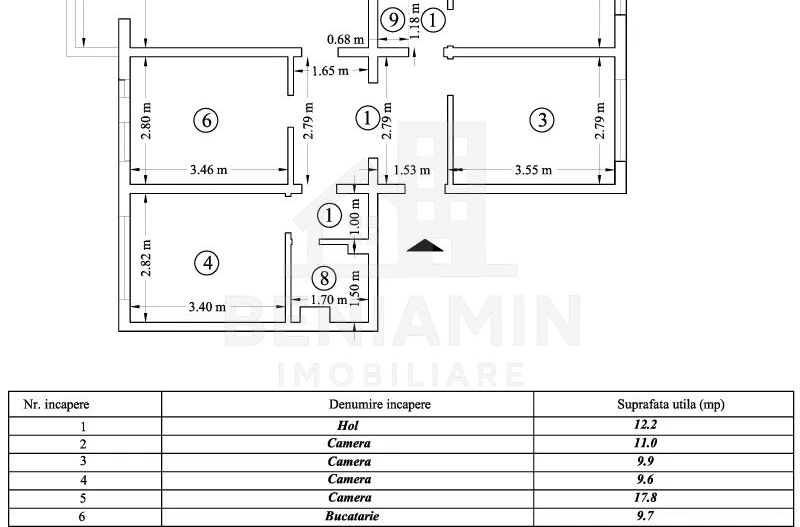 4 decomandate - 80mp - etaj 1 - 2bai - centrala - invesitie - Astra - Poză 2