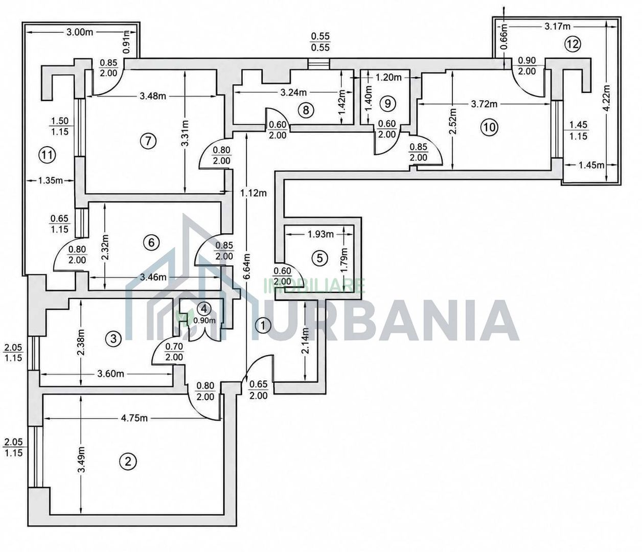 Apartament 4 camere decomandat, Zona Dacia (Bulevard), Iasi - 79 mp utili / 96 mp cu balcoane - Poză 8