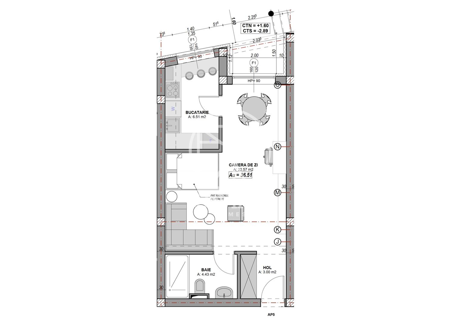 Garsoniera decomandata - aer conditionat, jaluzele  (NCL-COL-ap.5) - Poză 5