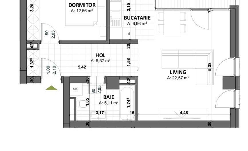 Spatiu birou | Circumvalatiunii - Nord One | Loc de Parcare Inclus - Schiță 11