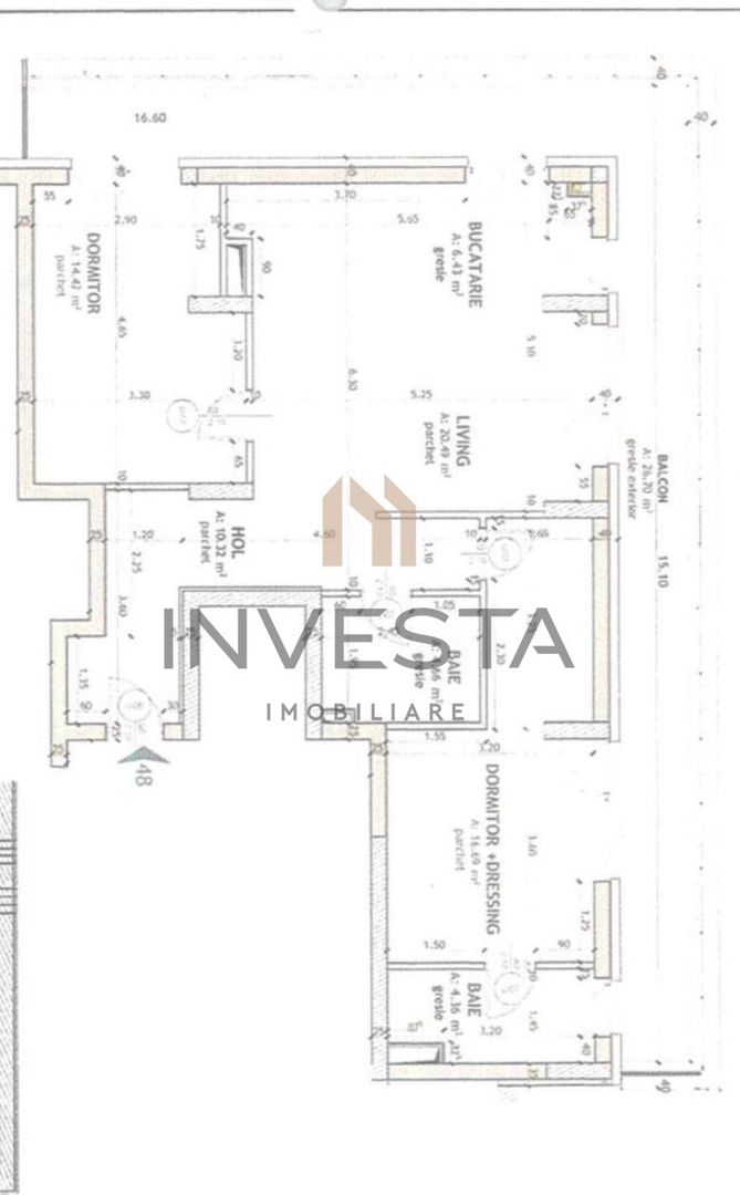 Apartament cu 3 camere decomandate si balcon 26 mp, Grand Park Sopor! - Schiță 11