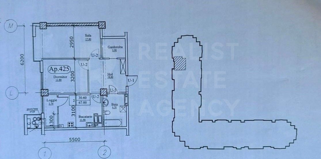 Vânzare apartament, 2 camere, str. Grădina Botanica, Botanica - Schiță 5