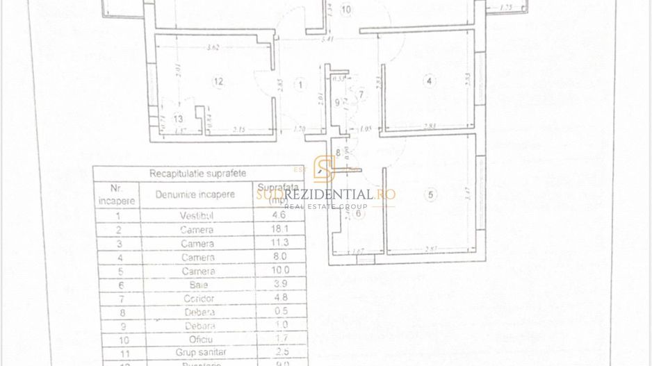 Apartament 4 camere, etaj intermediar, Rahova, Comision 0% - Schiță 12