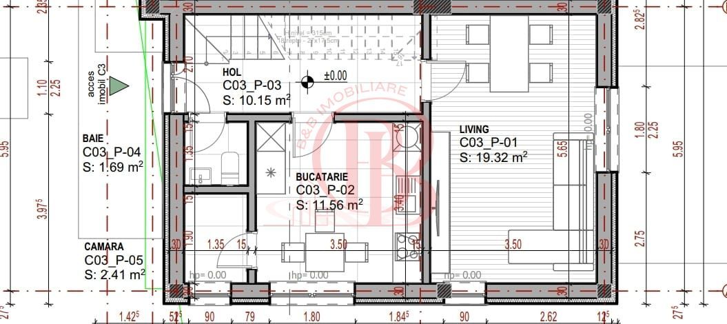 Vilă Triplex 4 Cam Arhitectură Modernă- Grădină Individuală -Panouri solare - Schiță 9