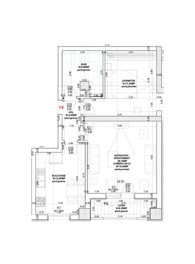 Apartament 2 camere Sibiu - imobil NOU - Schiță 15