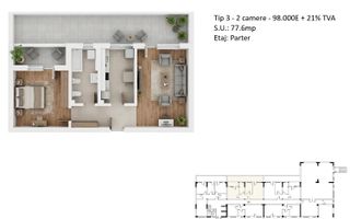 Apartamente 2 camere PLATINUM RESIDENCE Faza 3 - 2026 - Grand Arena - Poză 8
