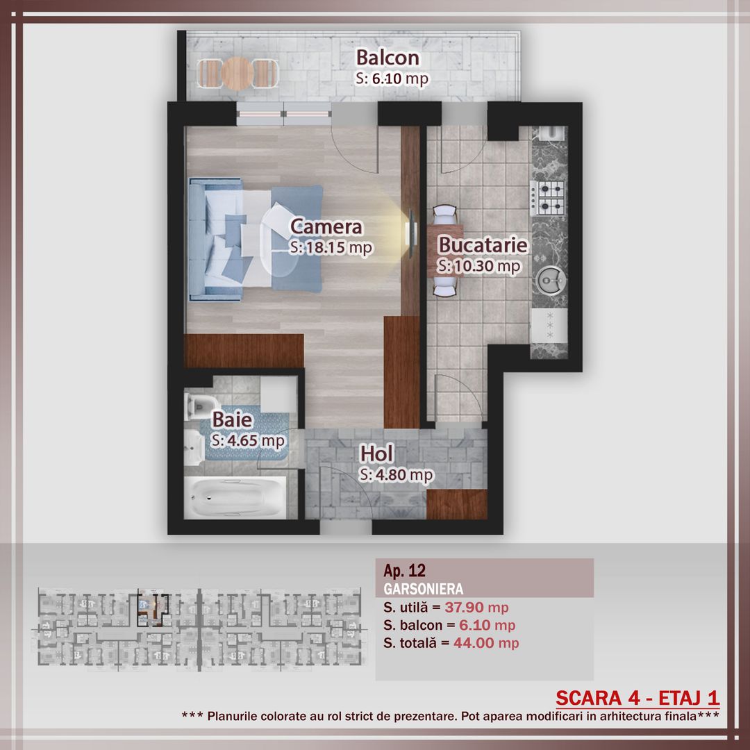 Garsoniera spatioasa -oferta lansare proiect Pallady - Schiță 6