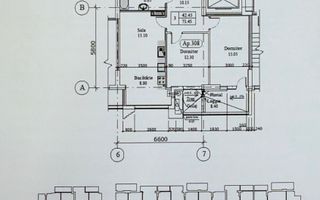 Vânzare, apartament, 2 camere, Bulevardul Europei, Botanica. - Schiță 2