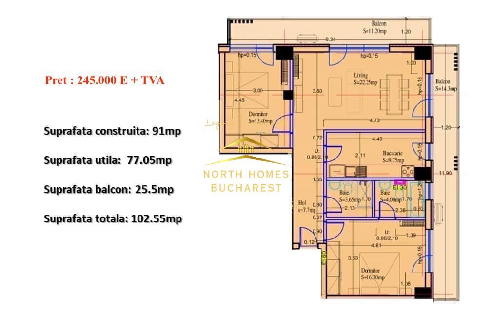 APARTAMENT 3 CAMERE DE LUX | BANEASA | 0% COMISION - Poză 20