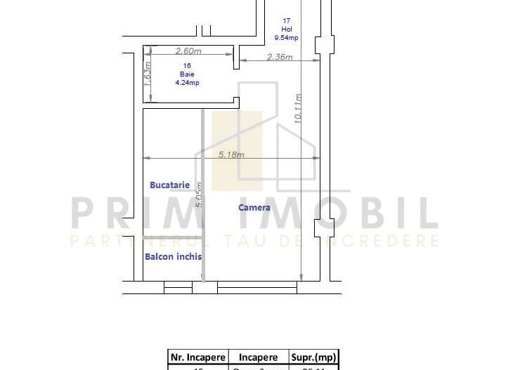 1 camera, 40 mp, bloc nou, Rediu, intabula, mobilat - Poză 10