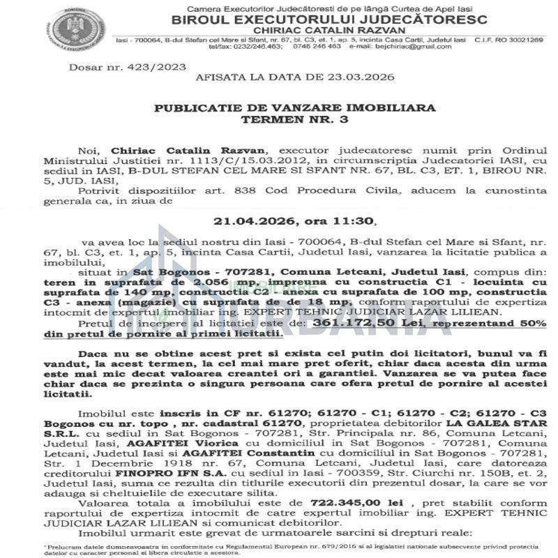 Teren 2056mp cu 3 construcții(casă + anexe) 361.172,50 RON/70.885 EUR! - Poză 4