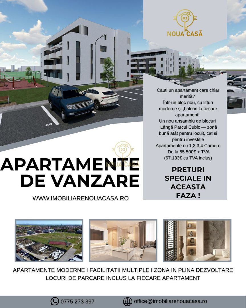 Apartamente noi de vânzare – zonă premium Satu Mare | Parcul Cubic - Poză 1
