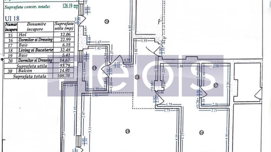 VANZARE APARTAMENT LUX 3 CAMERE | AVIATIEI | 109MP | PARCARE | MOBILAT - Schiță 29
