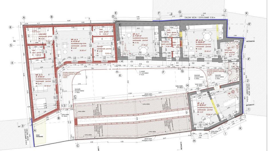 Apartament 2 camere, 56,5 mp, etaj 1, la cheie, Sibiu – zonă centrală - Schiță 5