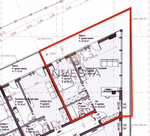 Apartament 2 camere 58.08 mp cu terasa de 33.33 mp in Sopor! - Schiță 2