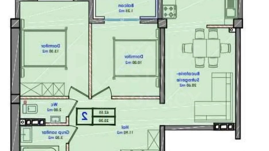 Vânzare, apartament, 2 cameră, str. Cartușa, Dulești - Poză 9