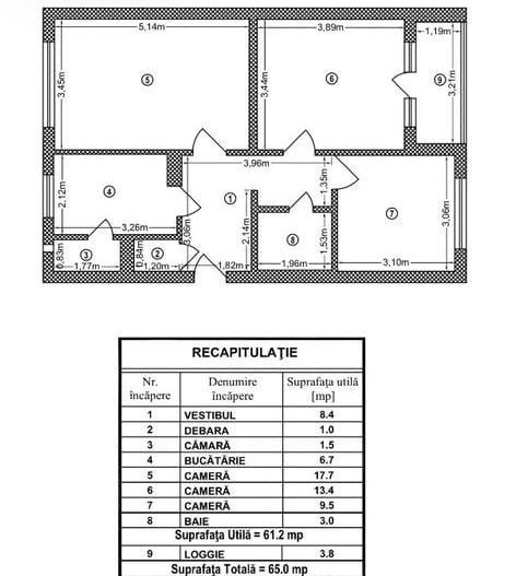 Apartament 3 camere 65 mp, etaj 2/4, Dr. Taberei – metrou Raul Doamnei - Poză 9