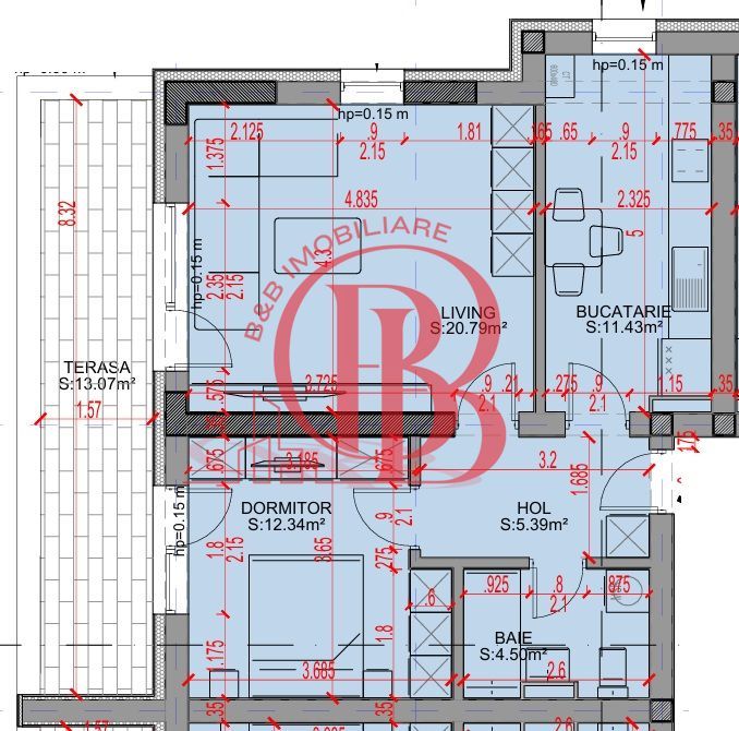 Apartament 2 camere-Decomandat-Theodor Pallady-Sector 3 - Schiță 8