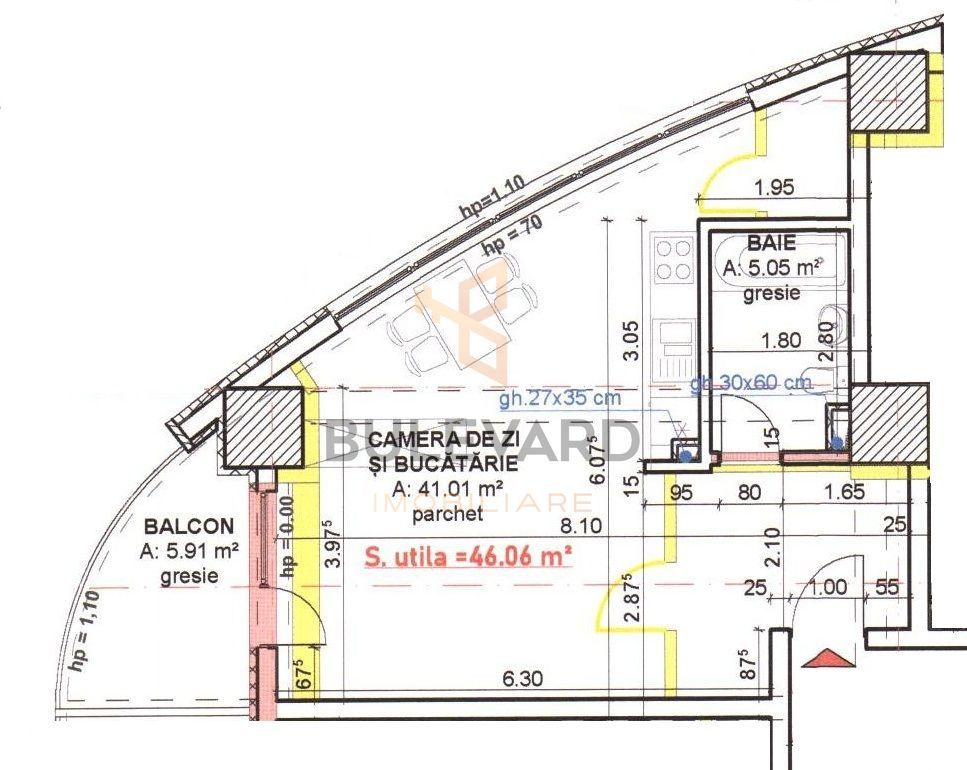 Comision 0! Apartament 1 camera bloc nou, etaj 21! - Schiță 4