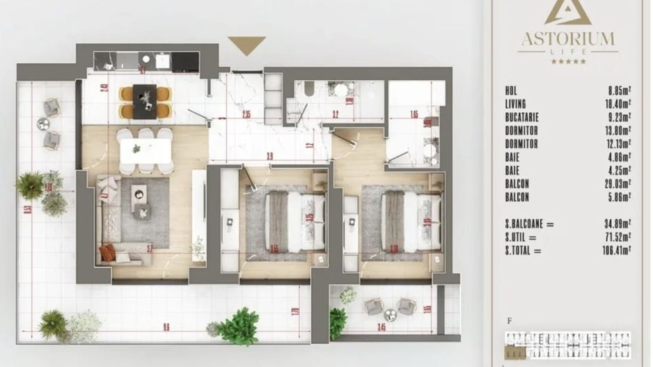 AP. 3CAM DECOMANDAT -BLOC IN CURS DE FINALIZARE / ASTORIUM LIFE! - Poză 2