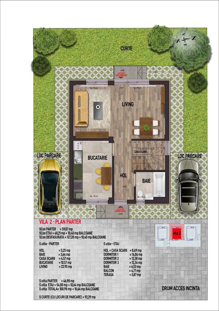 vila ind.+2parcari/112mp utili/115mp curte libera-Leordeni/Spl. Unirii - Poză 10