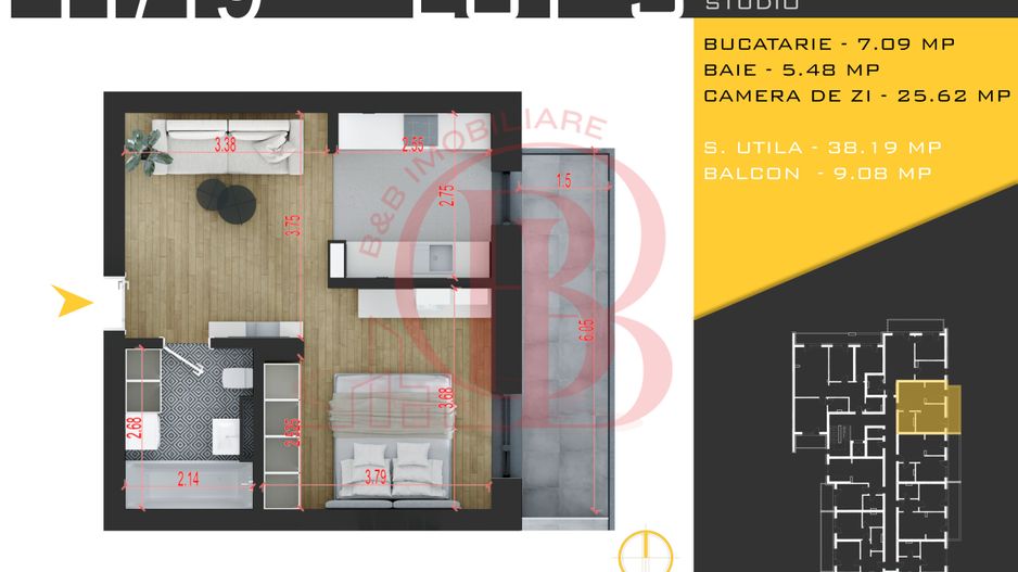 2 camere  Titan Pallady  Metrou Nicolae Teclu - Schiță 11