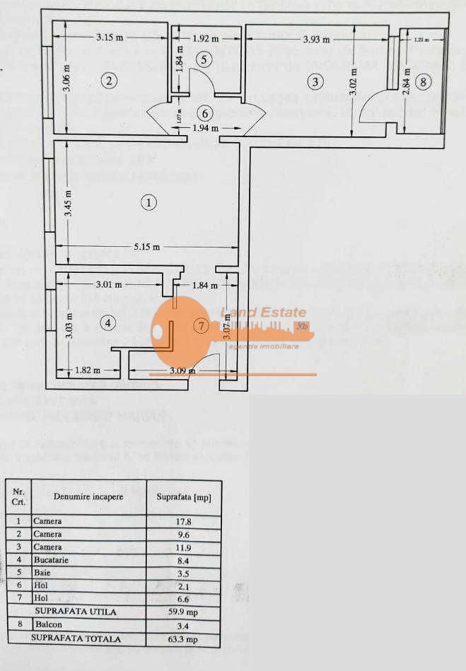 Apartament de 3 camere cu centrala la 600m de metrou Piata Sudului - Poză 7