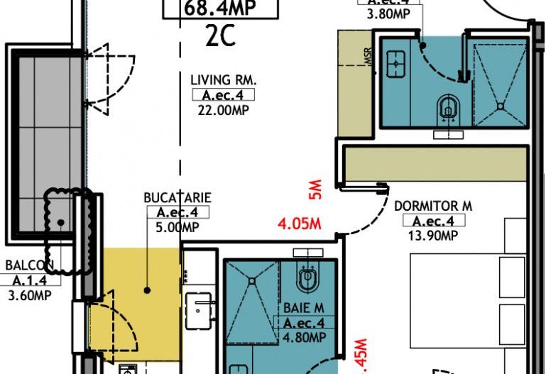 Stațiunea Mamaia - Vânzare apartament  2 camere cu 2 bai, etaj 1 - Poză 23