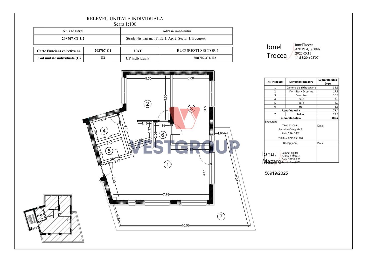 Apartament 3 camere Bloc Boutique P+3  Nisipari 18, Herastrau 460.000 € + TVA - Schiță 10
