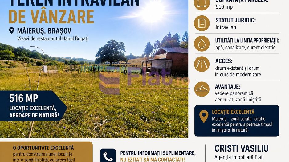 Teren intravilan de vânzare în Hărman, Brașov cu utilitati - Poză 1