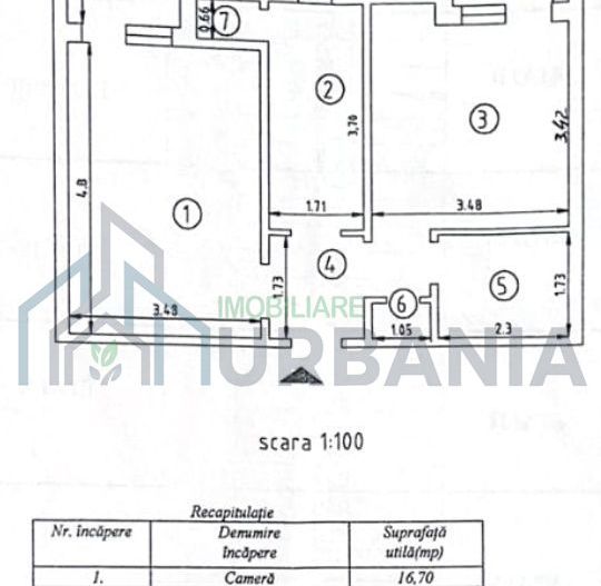 Apartament 2 camere, decomandat, 52,6 mp, etaj 1, Piața Nicolina, Iași - Poză 1
