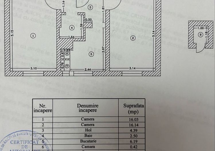 APARTAMENT SPATIOS | BOXA | CALEA FLOREASCA - Schiță 4