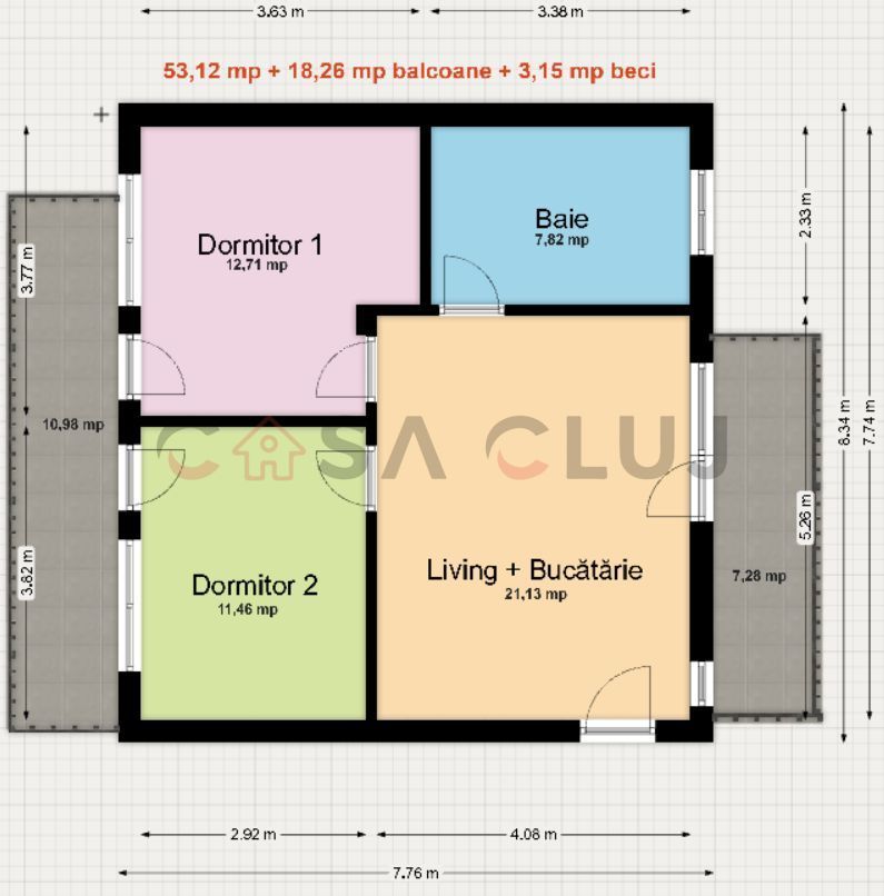 La cheie, cu doua locuri de parcare, ferit de agitatie si aglomeratie - Schiță 12