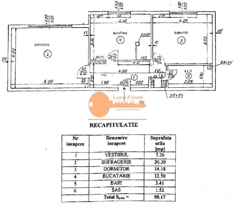2 camere decomandat – 60 mp – Zona 13 Septembrie / Drumul Sarii - Schiță 9