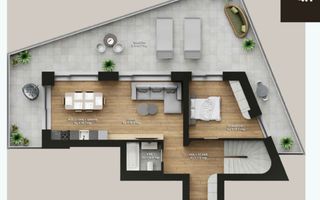 Penthouse pe doua niveluri, 5 camere, cu terase panoramice! Finisat - Poză 7