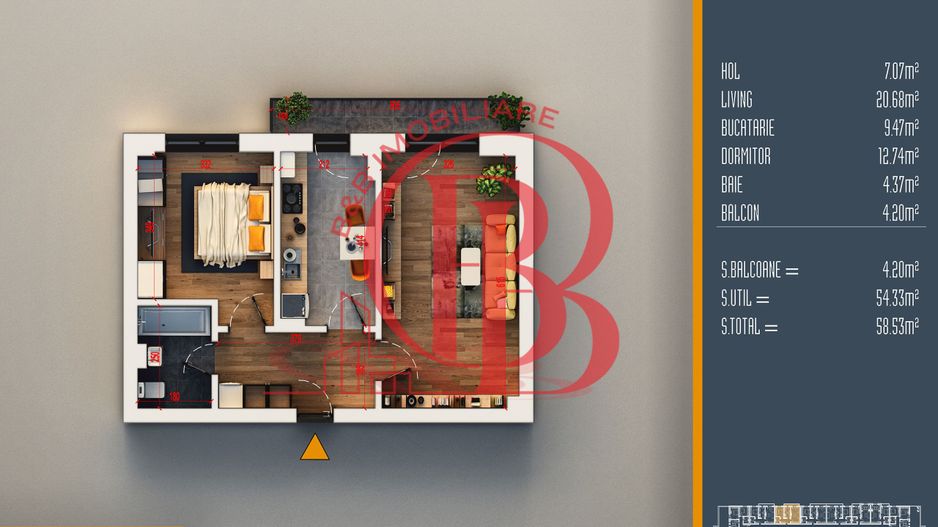 Oferta Lansare 2 camere decomandat proiect nou Pallady - Schiță 1