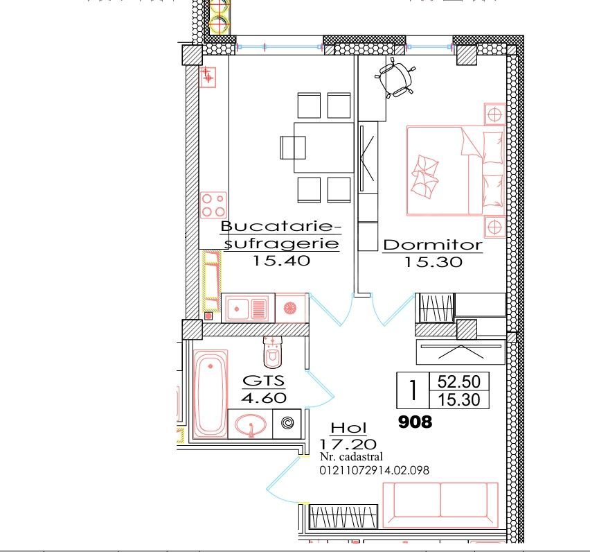 Vânzare, apartament, o cameră, str. Ialoveni, Telecentru - Poză 3