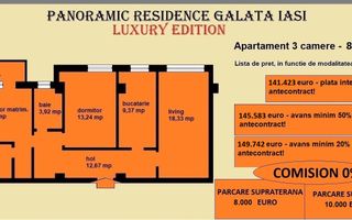 Apartament 3 camere de vanzare in Iasi, Galata, 83,19 mp, bloc nou - Poză 2