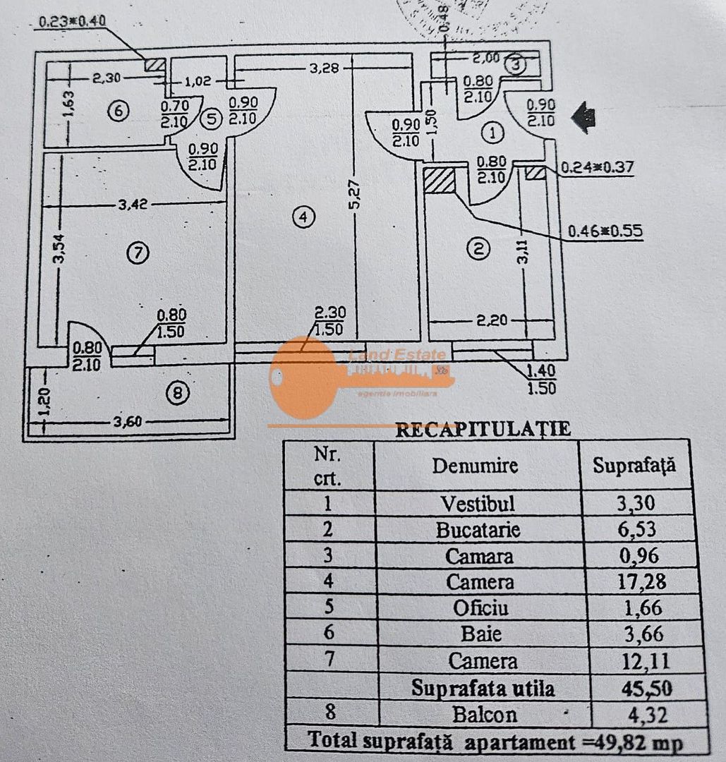 Apartament 2 camere – lângă metrou 1 Decembrie 1918 - Schiță 7