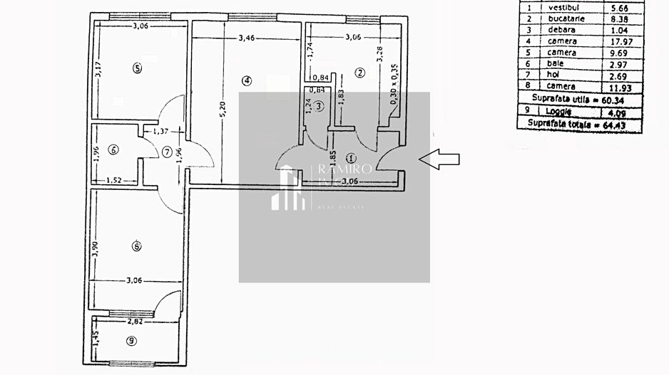 Apartament 3 camere -etaj 2 -Piata Rahova- bloc 4 etaje -anvelopat - Poză 4