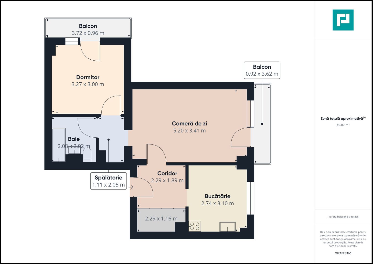 Apartament cu două camere în Micalaca - Poză 7