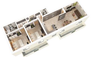 Apartament etaj 1 cu 78 mp utili 3 camere 2 bai 2 balcoane  Dna Stanca - Poză 9